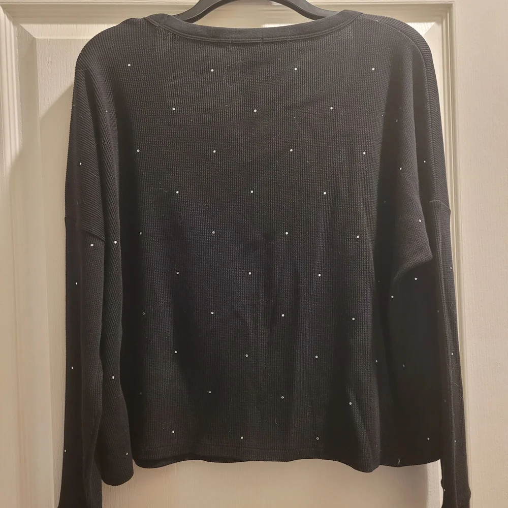 Victoria's Secret Pink Brand Black Cardigan with Rhinestones - Picture 3 of 3